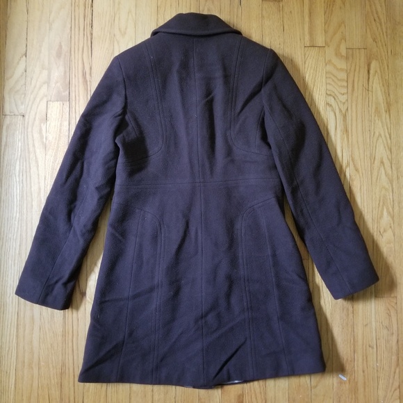 Anne Klein Wool Coat Chocolate Brown Medium - Picture 6 of 6